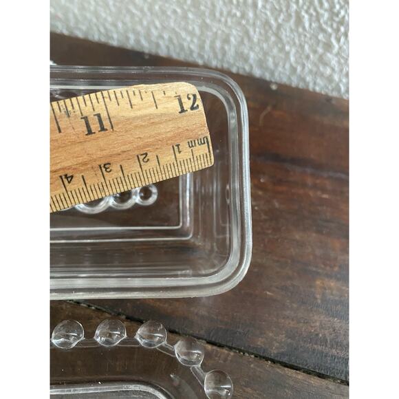 Vintage Imperial Candlewick Covered Butter Dish Beaded Bauble Clear - Picture 7 of 10